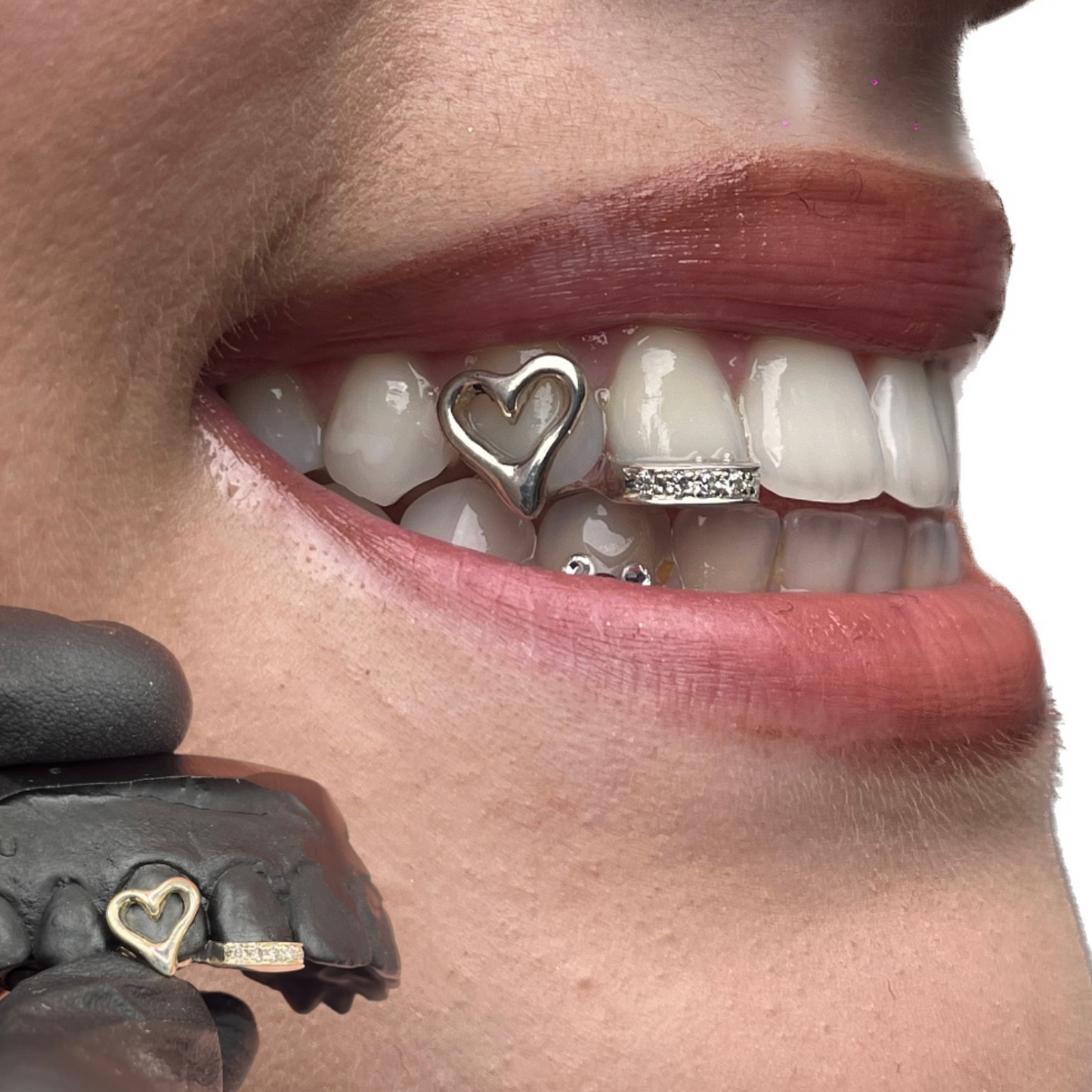 GRILLZ COEUR + BARRE SERTI