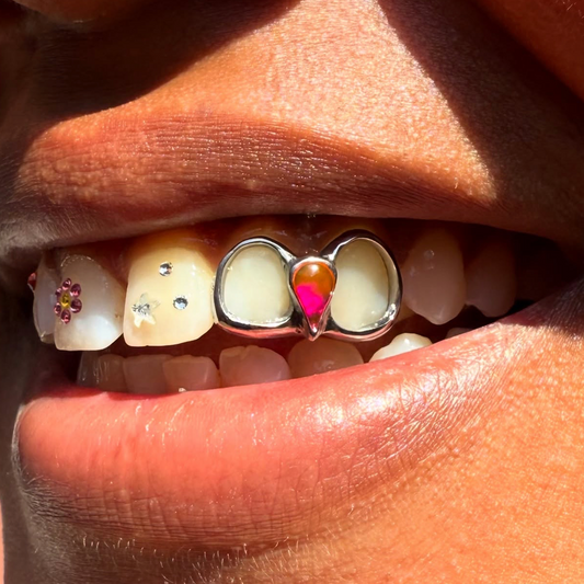 GRILLZ PINK INTERSTICE + 2 GRILLZS OPEN FACE